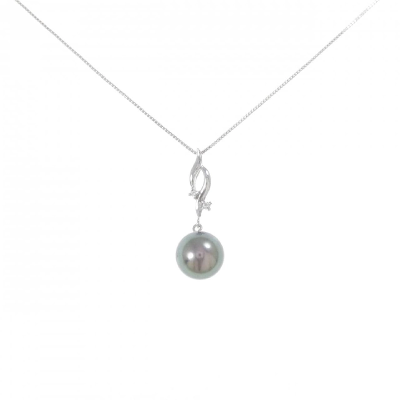 K18WG/K14WG Ngọc trai đen dây chuyền 8.3mm - Hàng hiệu Chính hãng 857793