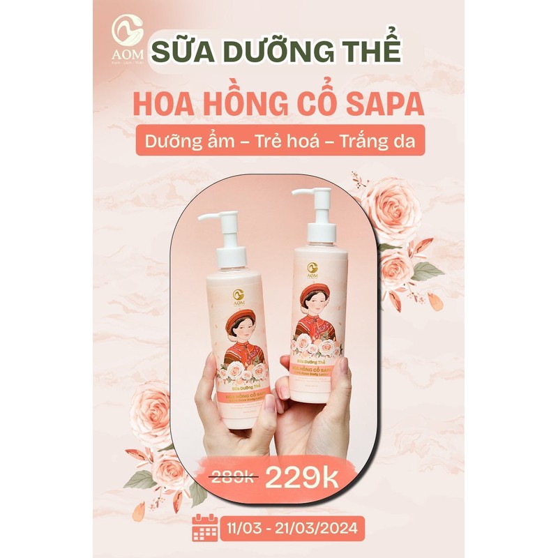 Sữa dưỡng thể hoa hồng cổ sapa AOM 82819