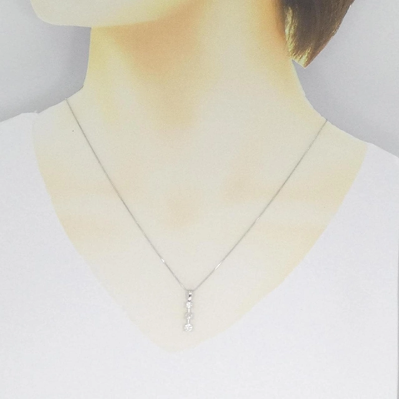 K18WG Dây chuyền kim cương ba viên 0.50CT - Hàng hiệu Chính hãng 860688