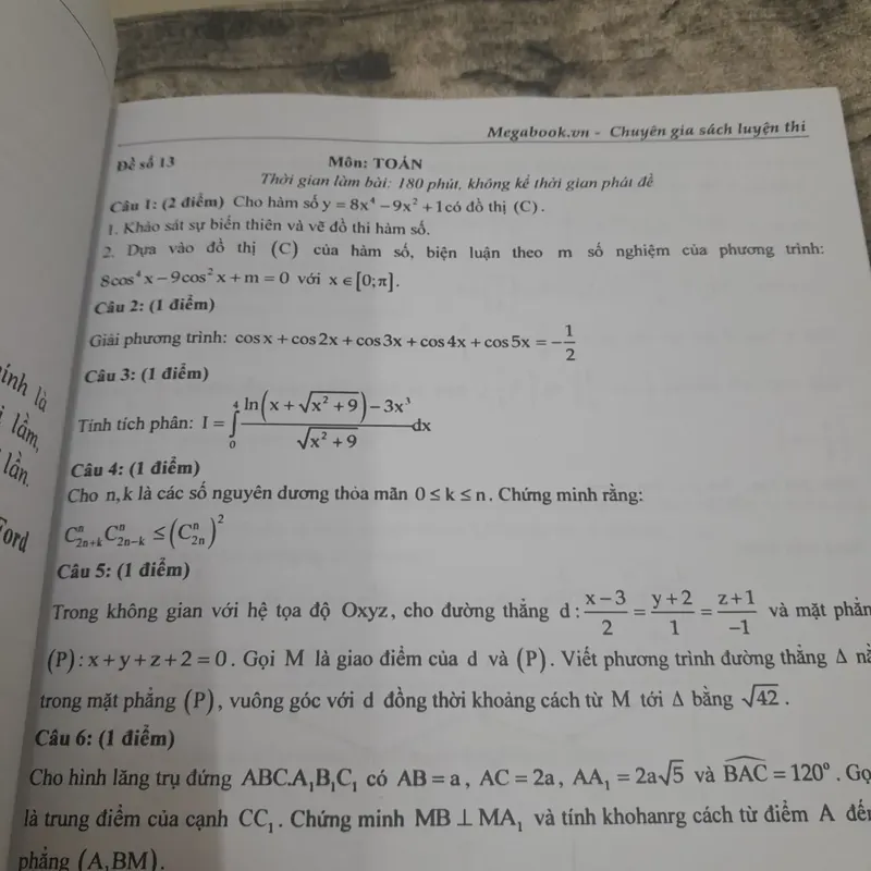 Luyện đề THPT QG 2015. Toán học. Mega book. Nguyễn Hữu Bắc chủ biên 623431