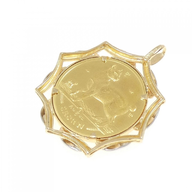 K18/PT900(khung) Dây chuyền đồng tiền kim cương 0.07CT - Hàng hiệu Chính hãng 866666