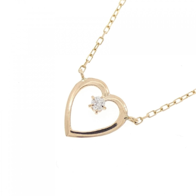 K18YG Dây chuyền kim cương hình trái tim - Hàng hiệu Chính hãng 865600