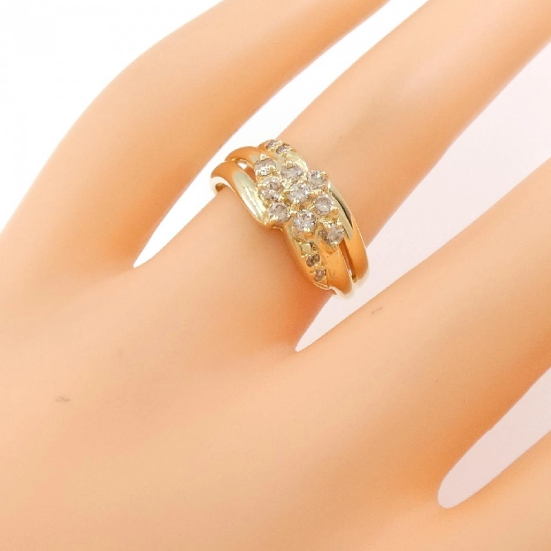 Nhẫn kim cương hoa K18YG 0.41CT 671075