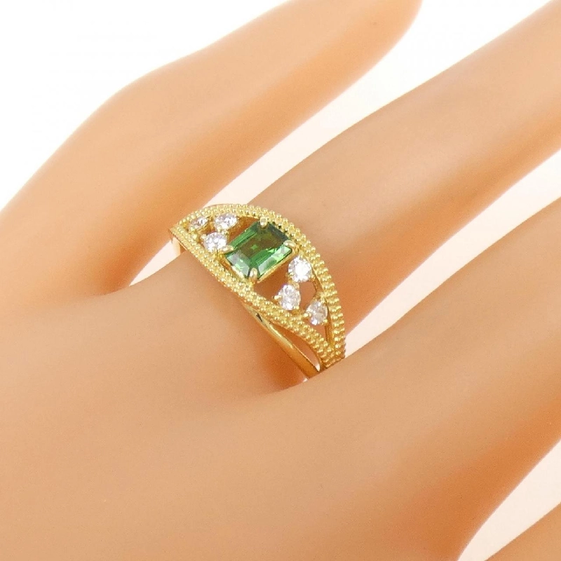 Nhẫn Garnet Xanh K18YG 0.41CT - Hàng hiệu Chính hãng 856329