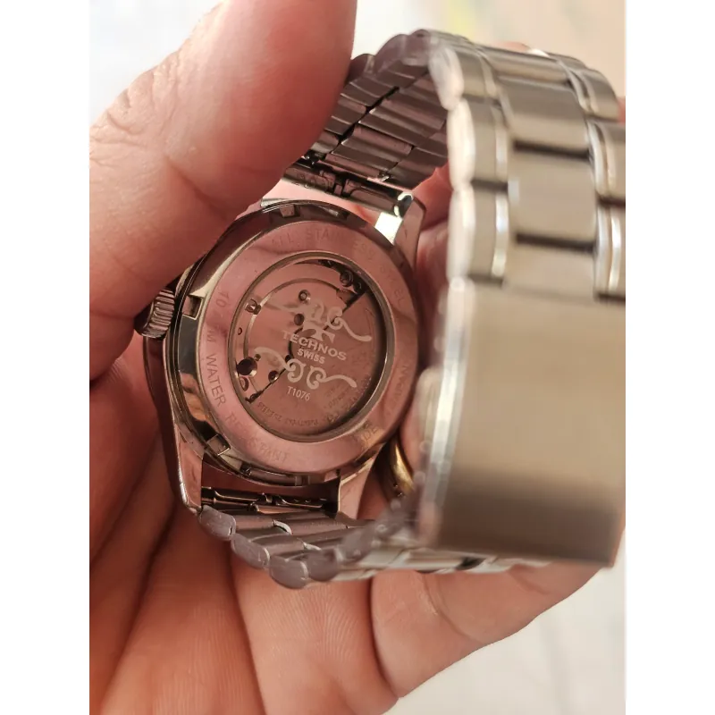 Đồng hồ nam TECNOS automatic 21 jewels mặt tròn dây inox 997984