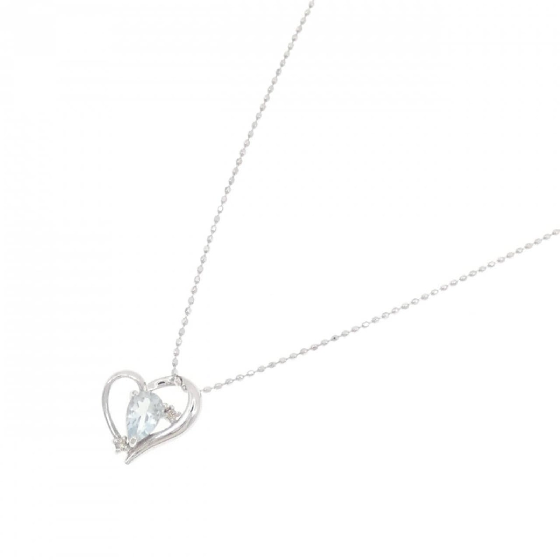 K10WG Dây chuyền hình trái tim Aquamarine - Hàng hiệu Chính hãng 864177