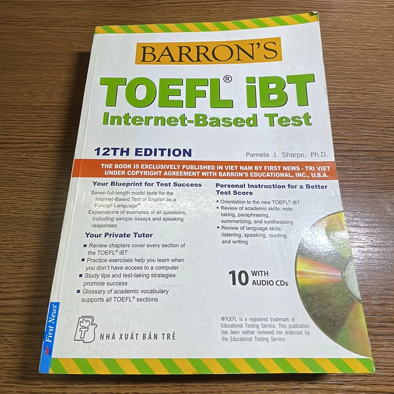Toeft iBT internet-based test 12th edition Barron’s mỗi sách 378768
