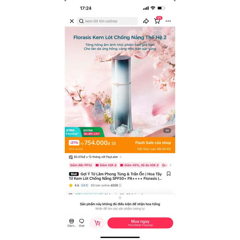 Kem lót tím nâng tone  Hoa Tây Tử 1024850