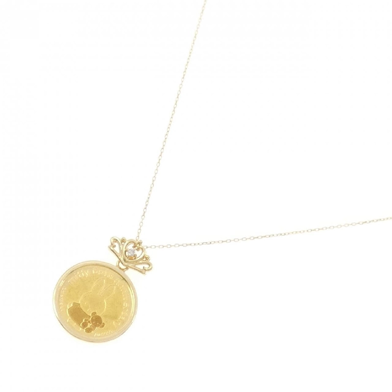 K18YG(枠) Dây chuyền đồng xu kim cương 0.01CT - Hàng hiệu Authentic 858760