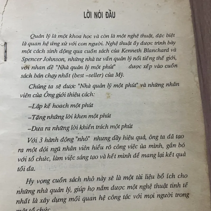 Ba bí mật của nhà quản lý  - PH. D. KENNETH BLANCHARD M. D. SPENCER JOHNSON 687852