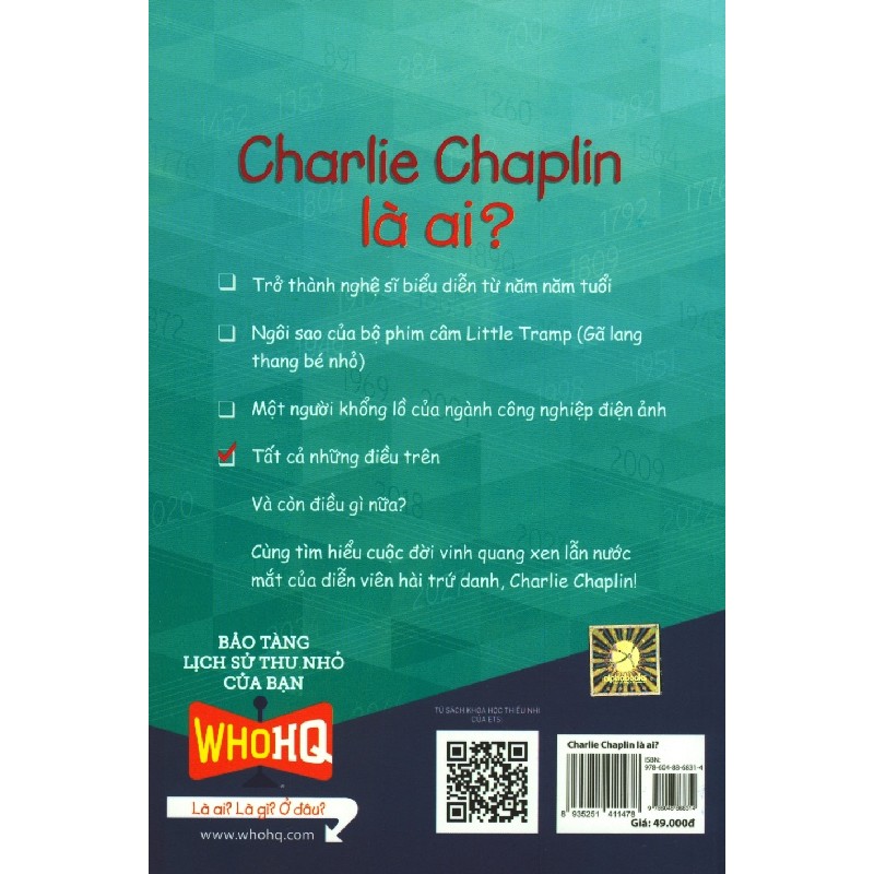 Bộ Sách Chân Dung Những Người Thay Đổi Thế Giới - Charlie Chaplin Là Ai? - Patricia Brennan Demuth, Gregory Copeland 145612