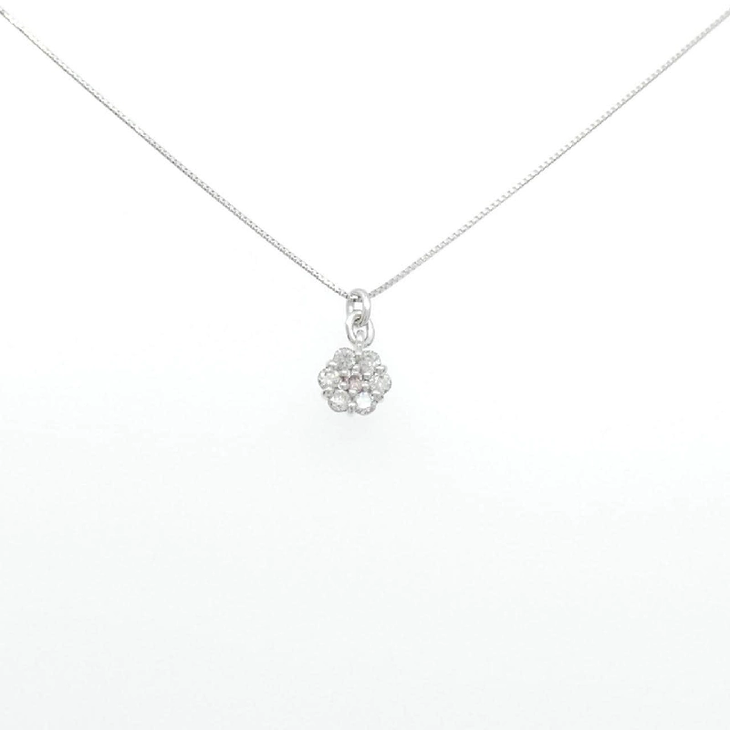 K18WG Hoa Kim Cương Dây Chuyền 0.23CT - Hàng hiệu Chính hãng 860165