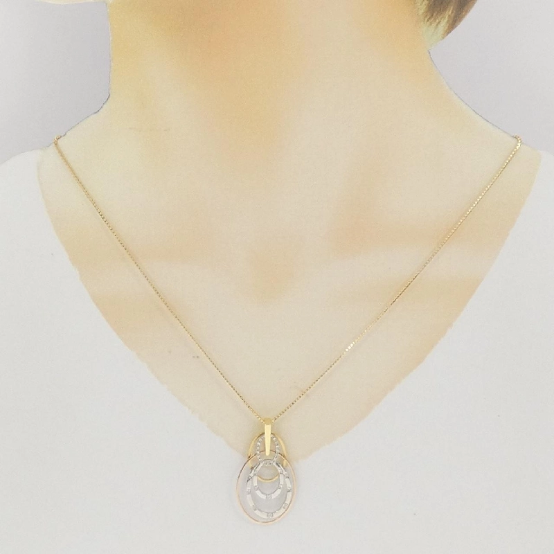 K18YG/PT900/K18PG Dây chuyền kim cương 0.20CT - Hàng hiệu Chính hãng 861793