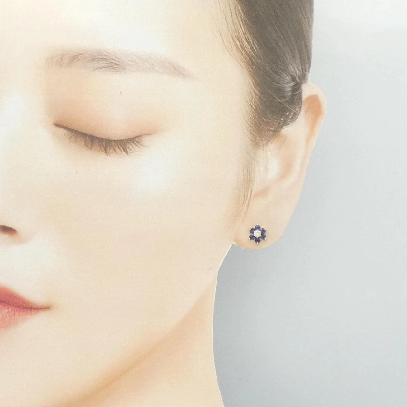 K18YG Bông tai hoa Sapphire - Hàng hiệu Chính hãng 865652