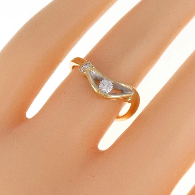 Nhẫn kim cương K18YG/K18WG 0.11CT 672444