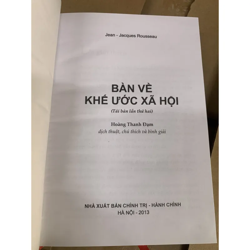 Bàn về khế ước xã hội - jean jacques rousseau.  1008983
