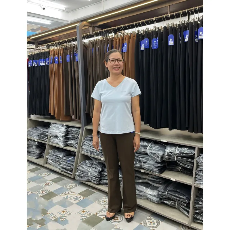 Quần thun ống loe trung niên nâu đậm 782159