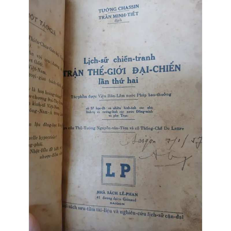LỊCH SỬ CHIẾN TRANH TRẬN THẾ GIỚI ĐẠI CHIẾN LẦN THỨ HAI - TƯỚNG CHASSIN 1001839
