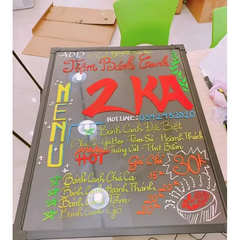 Biển led huỳnh quang, Biển led dạ quang,60x80cm (kèm bút dạ quang) 416647