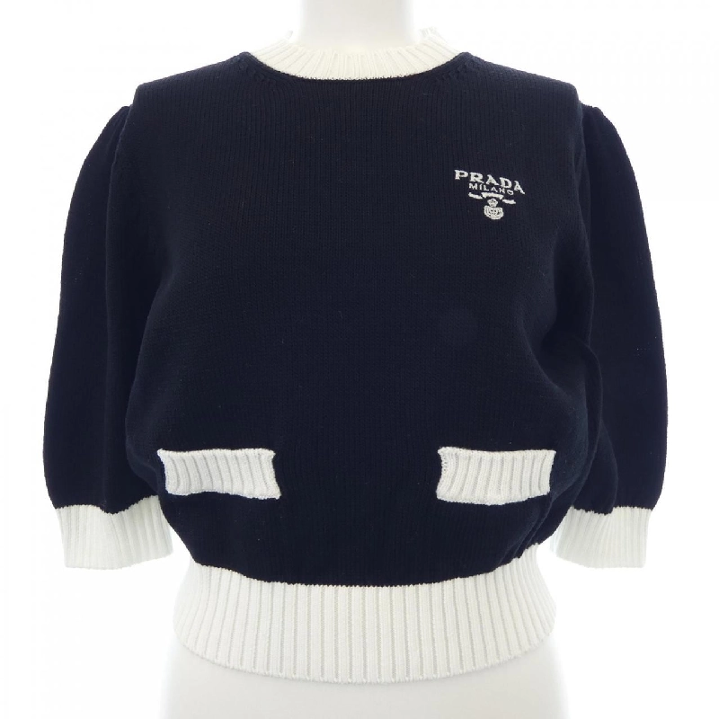 Áo len cổ tròn cotton PRADA 627819