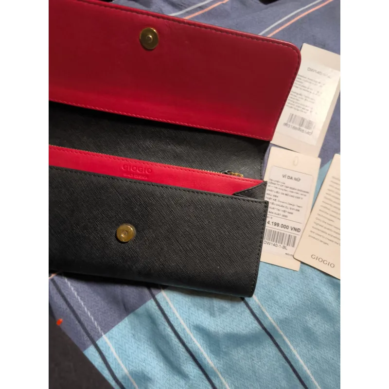 Túi xách nữ GIOGIO da PU phối màu đỏ đen thời trang 752694