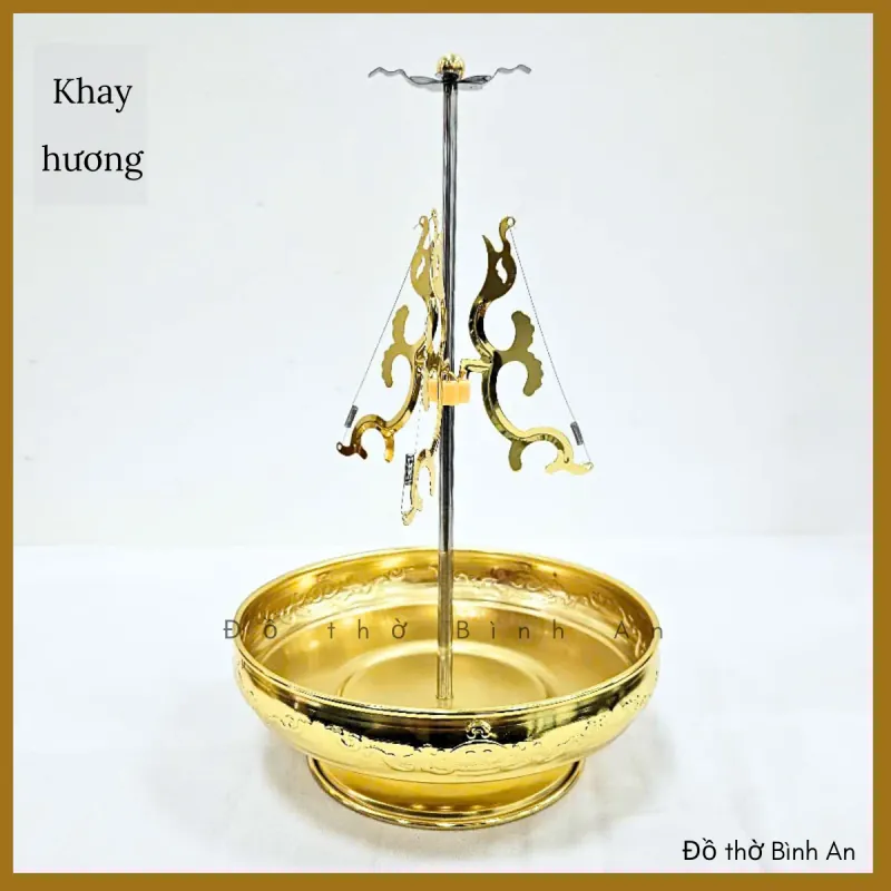 Khay cắm hương vòng, khay xông trầm hương - Đồ thờ Bình An - Decor Phong thuỷ 717637