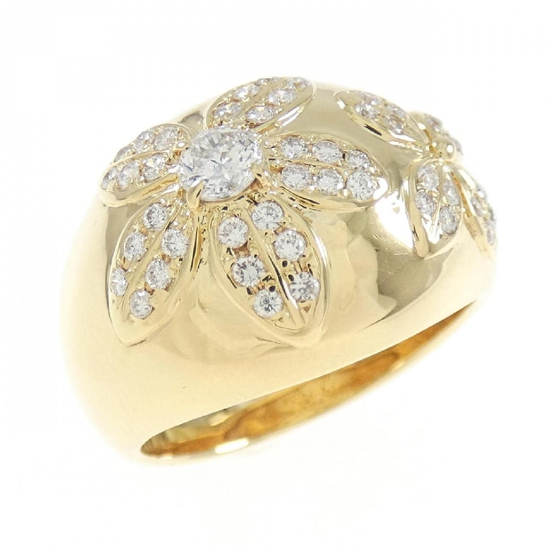 Nhẫn kim cương hoa K18YG 0.14CT 670854