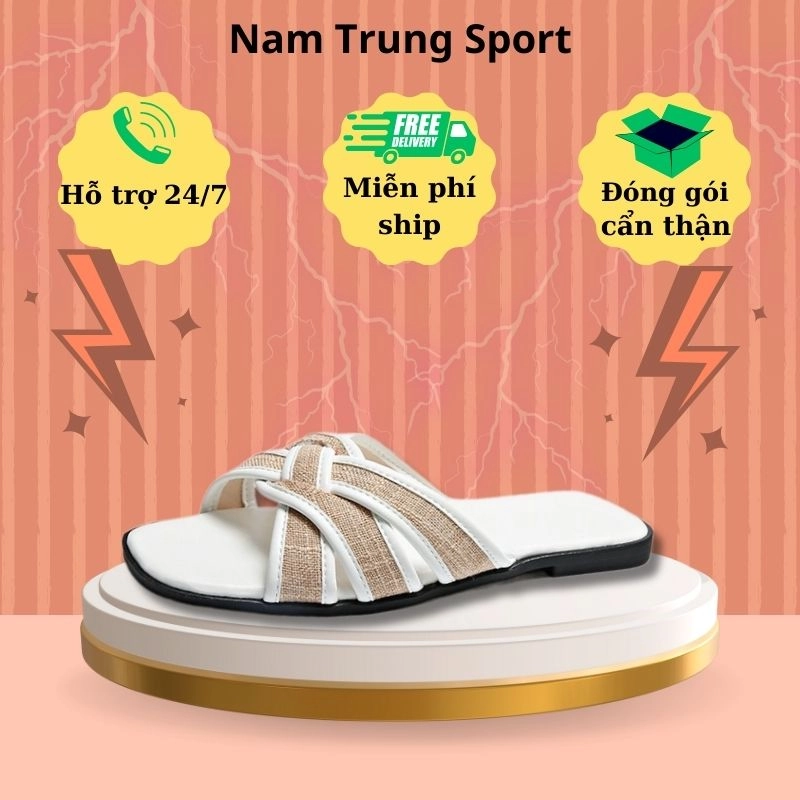 Dép nữ thời trang cao cấp quai chéo đế thấp, siêu nhẹ 332463