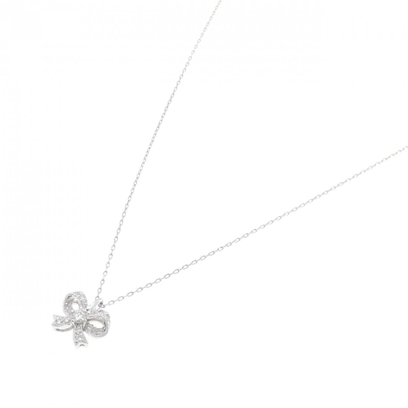 Dây chuyền kim cương PT900/PT850 hình ruy băng 0.13CT - Hàng hiệu Chính hãng 857318