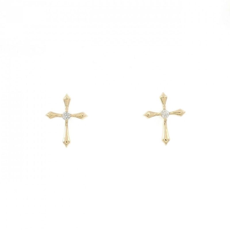 K18YG Bông tai kim cương chéo 0.02CT - Hàng hiệu Chính hãng 867033