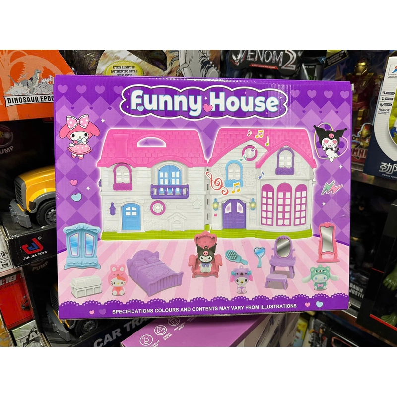 Đồ chơi nhà búp bê Kuromi có đèn và âm thanh 5807 Funny House 302165