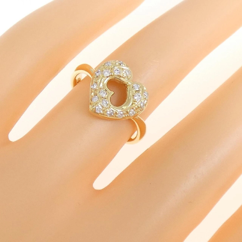 Nhẫn kim cương hình trái tim K18YG 0.18CT 671852