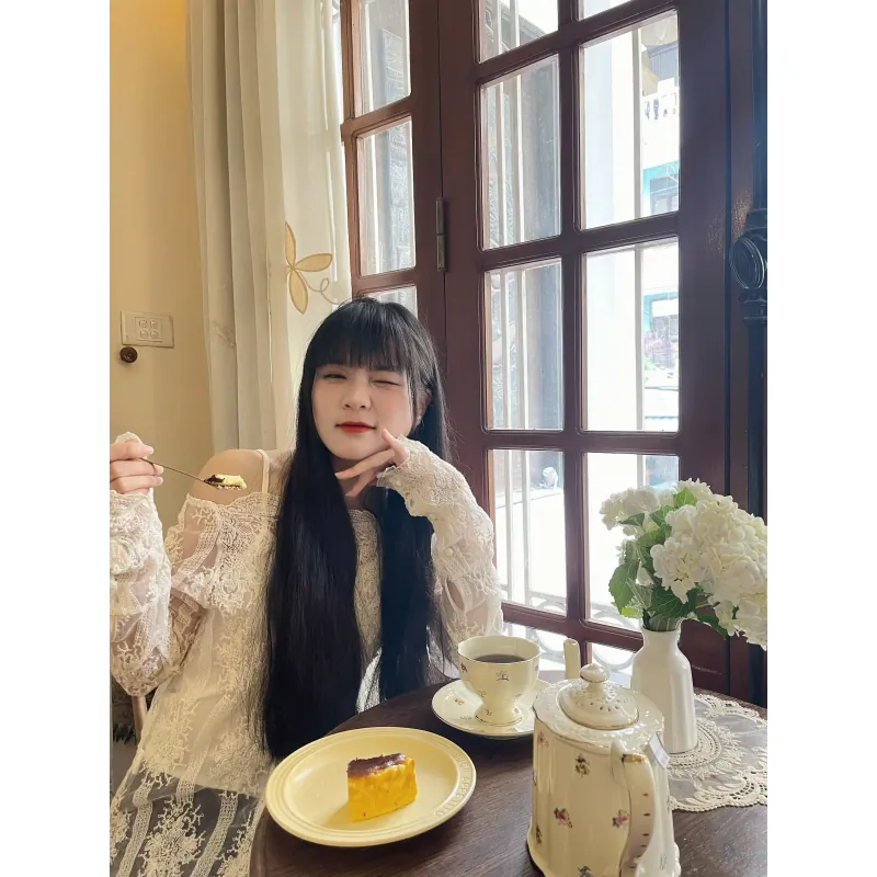 Set áo bánh bèo ren và 2 dây 789709