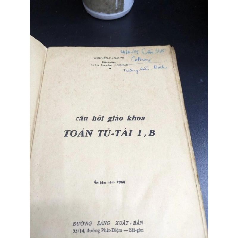 Câu hỏi giáo khoa Toán Tú Tài 1, B - Nguyễn Văn Phú 396041