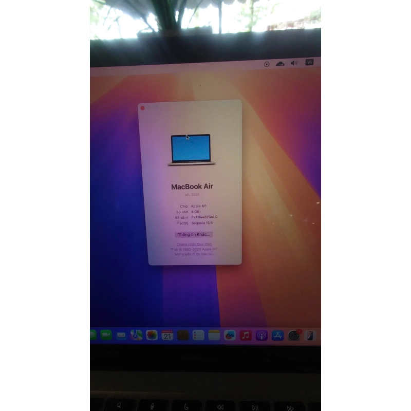 Macbook air M1 8/265GB màu hồng 539491