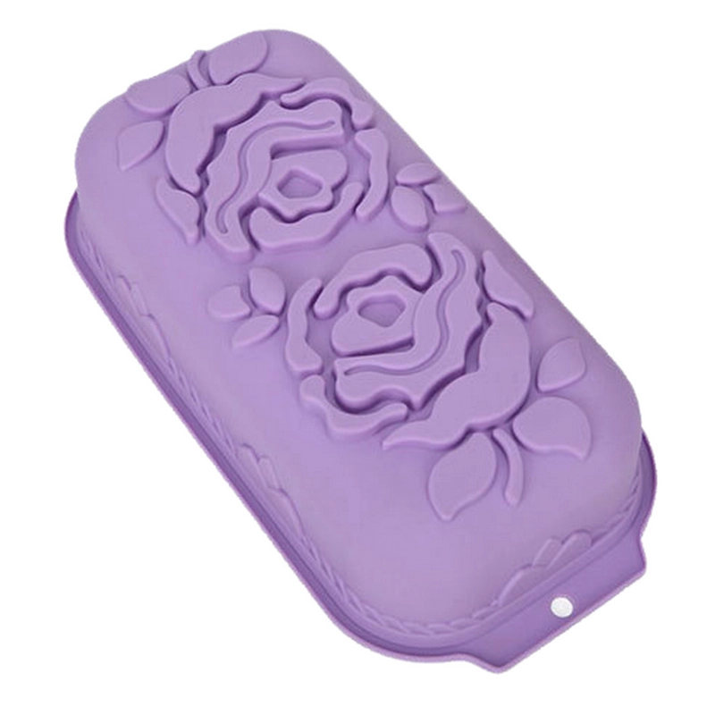 Khuôn silicon làm bánh, rau câu, bánh mì hoa hồng đôi - Loại 29 cm - Mã số 1109 338332