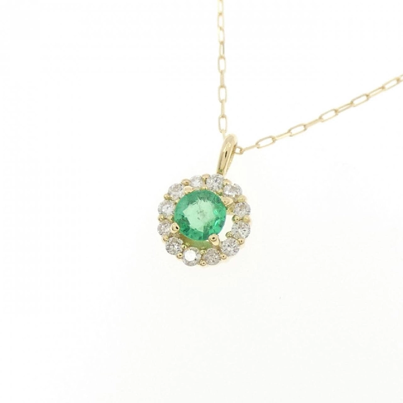 K18YG Emerald Necklace 0.08CT - Hàng hiệu Authentic 858053