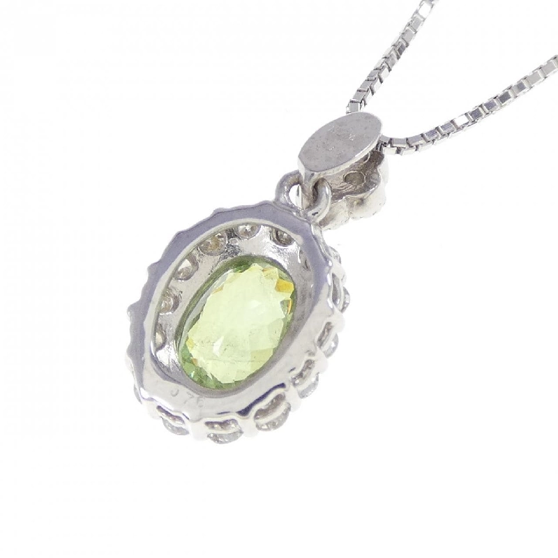 K18WG Đá Garnet Demantoid Dây Chuyền 0.76CT - Hàng hiệu Chính hãng 865289