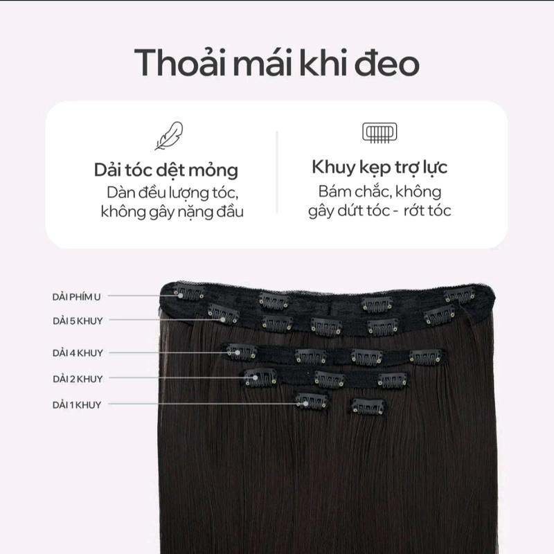 Tóc giả kẹp phím Capelli 45cm màu nâu đen new 90% 469944
