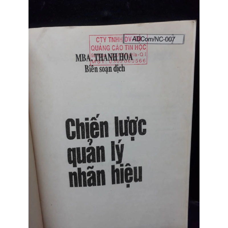 Chiến lược quản lý nhãn hiệu Thanh Hoa 2000 mới 80% ố nhẹ HCM0806 quản trị 159318