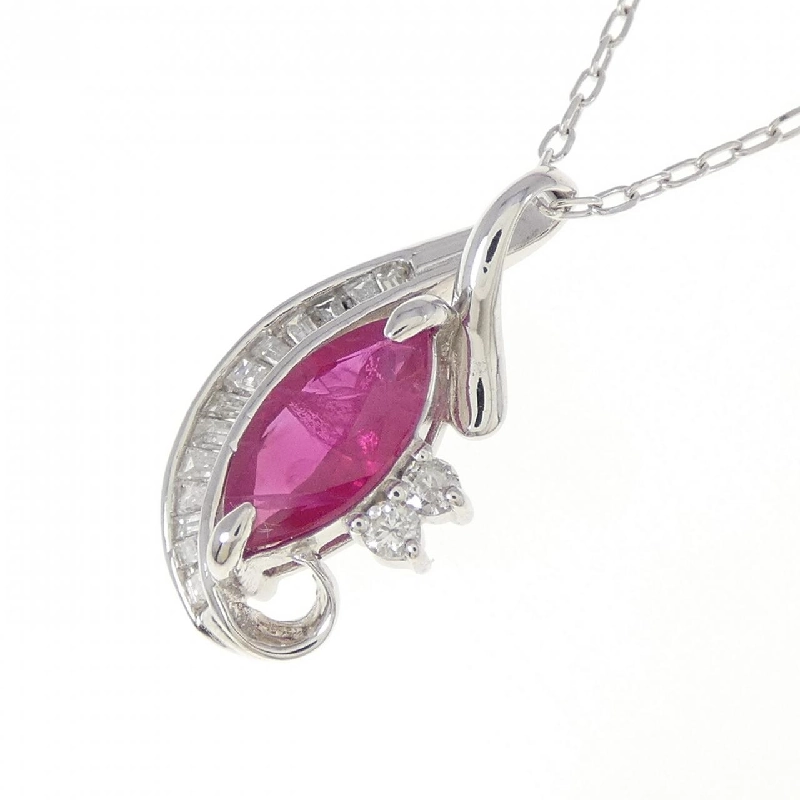 K18WG Dây chuyền Ruby 0.89CT - Hàng hiệu Chính hãng 863581