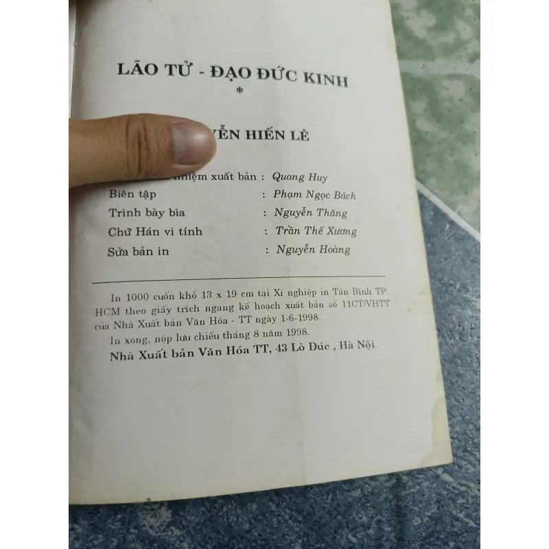 Lão Tử Đạo Đức Kinh - Nguyễn Hiến Lê 568817