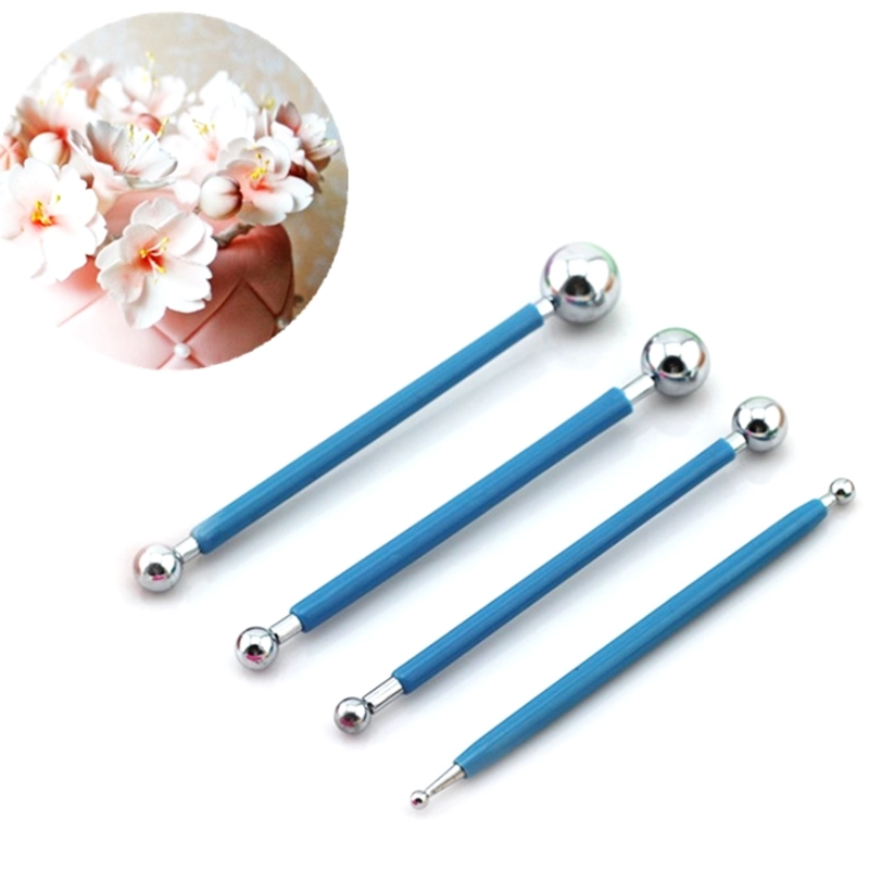 Bộ 4 dụng cụ làm Fondant 2 đầu tròn làm hoa, lá và các hình con vật – Mã số 1084 338180