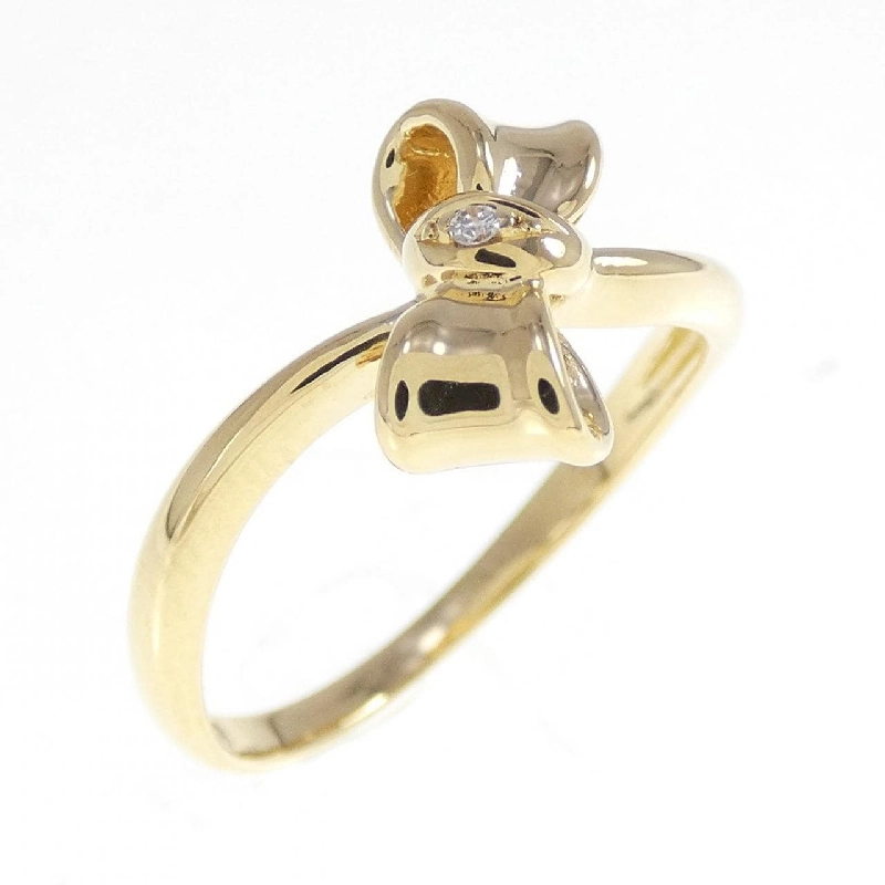 Nhẫn kim cương K18YG hình ruy băng 0.006CT 669329