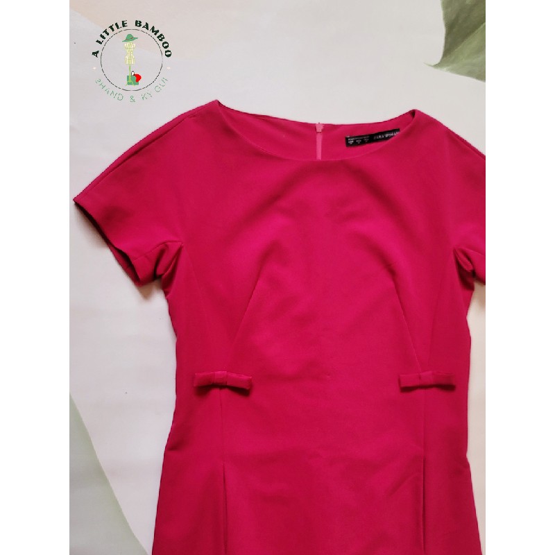 Váy đầm Vnxk Zara woman hồng nơ eo 14520