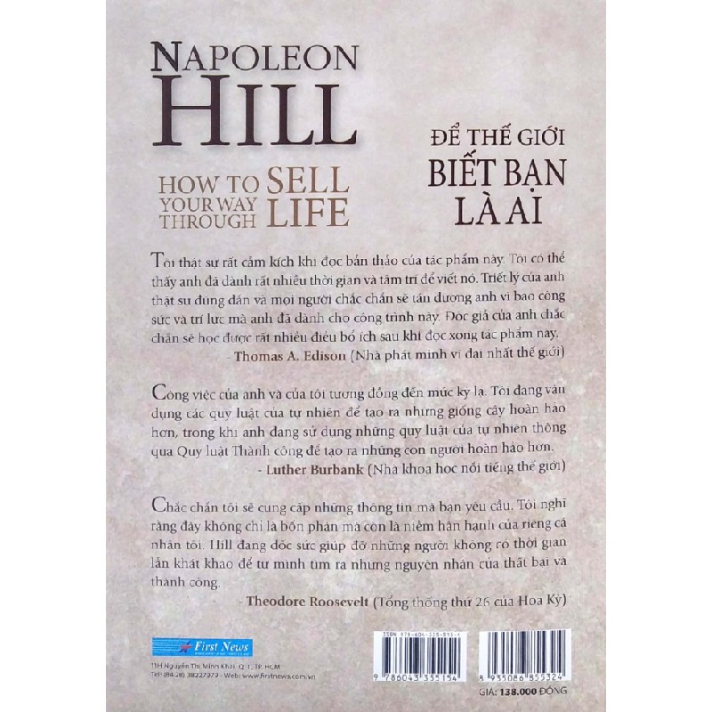 Để Thế Giới Biết Bạn Là Ai - Napoleon Hill 27907