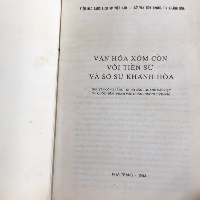 VĂN HÓA XÓM CỒN với Tiền sử và Sơ sử Khánh Hòa 502226
