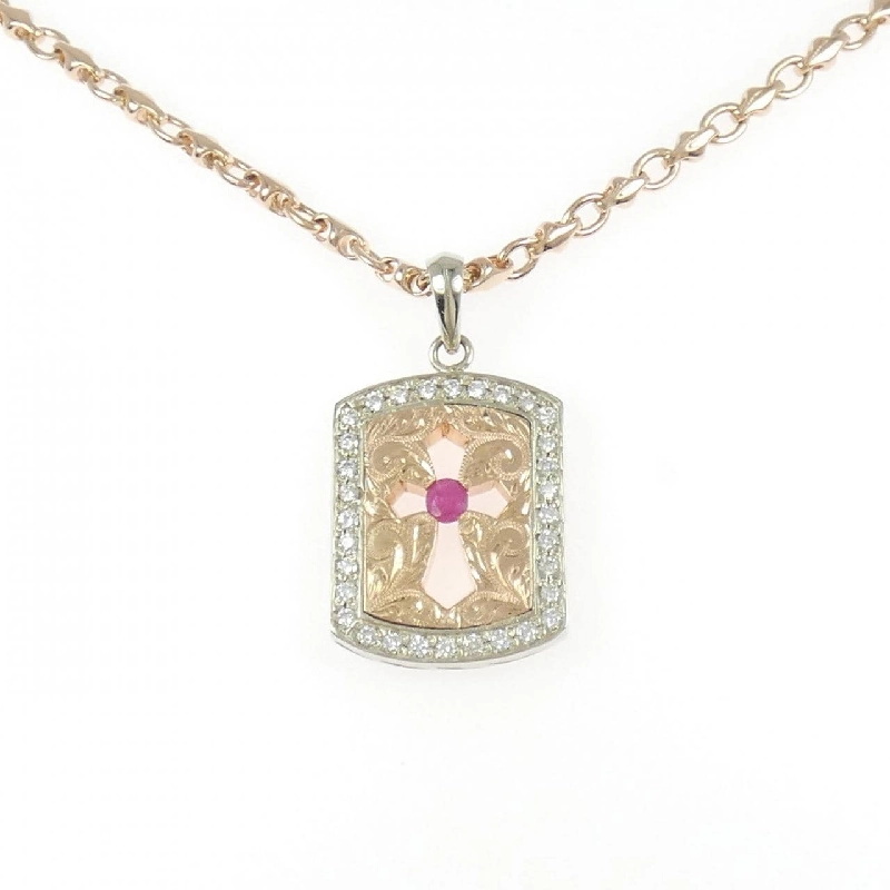 Dây chuyền ruby 14KPG/14KWG/585PG - Hàng hiệu Authentic 858878