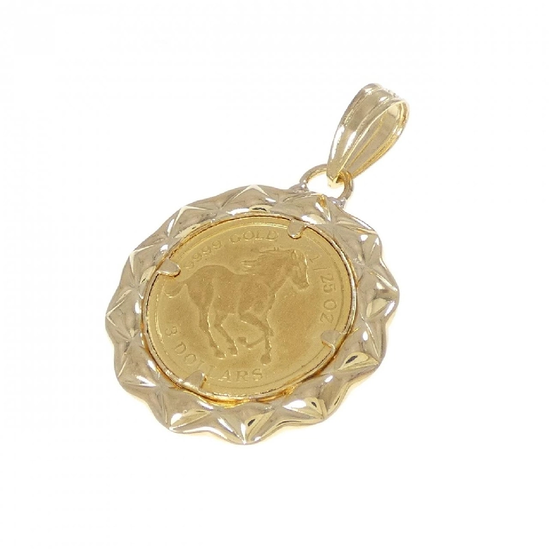 K18YG(枠) Đồng xu Mặt dây chuyền - Hàng hiệu Chính hãng 866691
