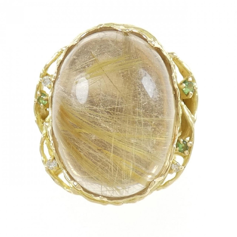 Nhẫn thạch anh rutile K18YG 46.26CT 672251